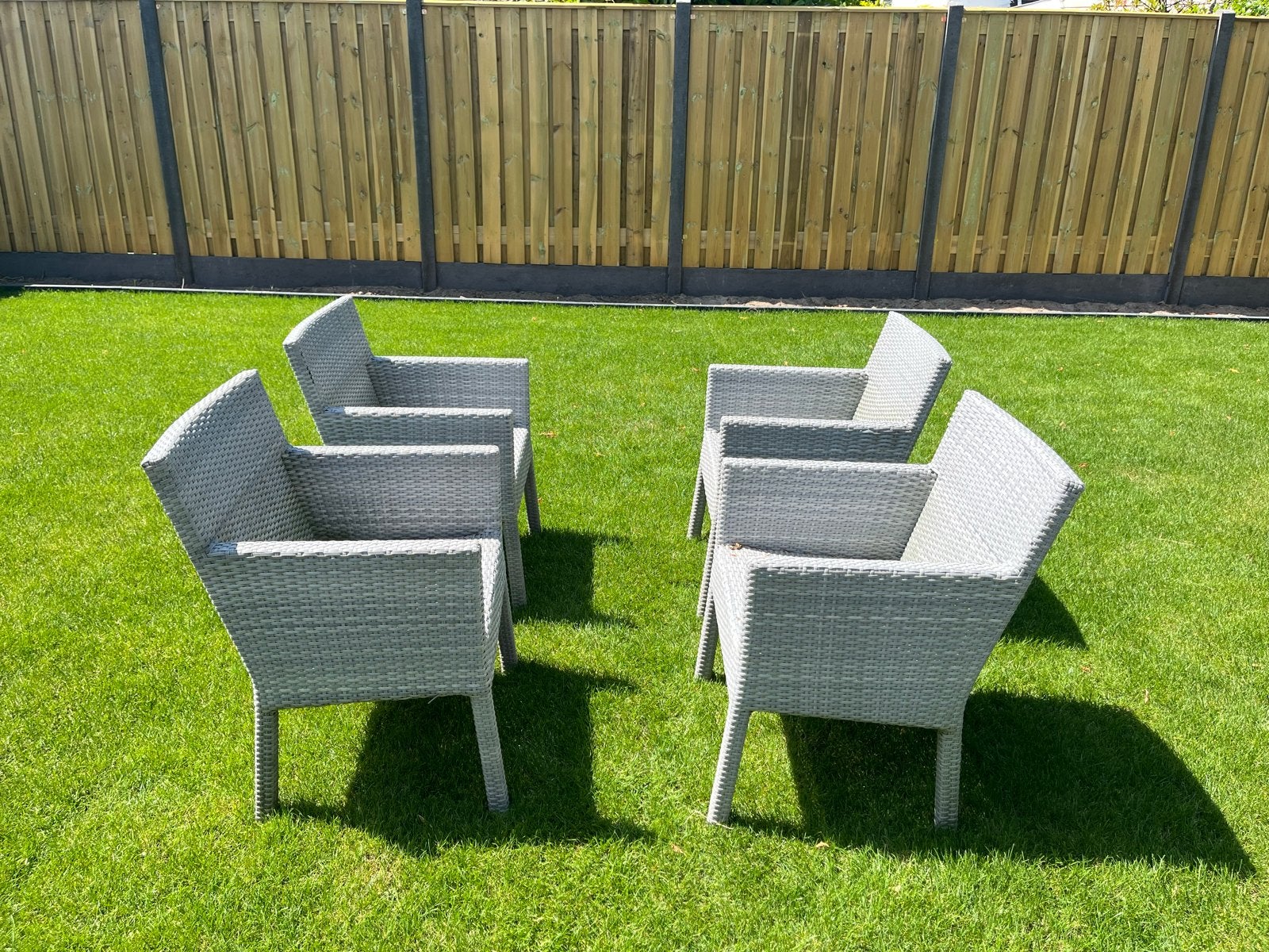 4x Royal Patio Witte Tuinstoelen, Ophalen, Gebruikt, Wicker