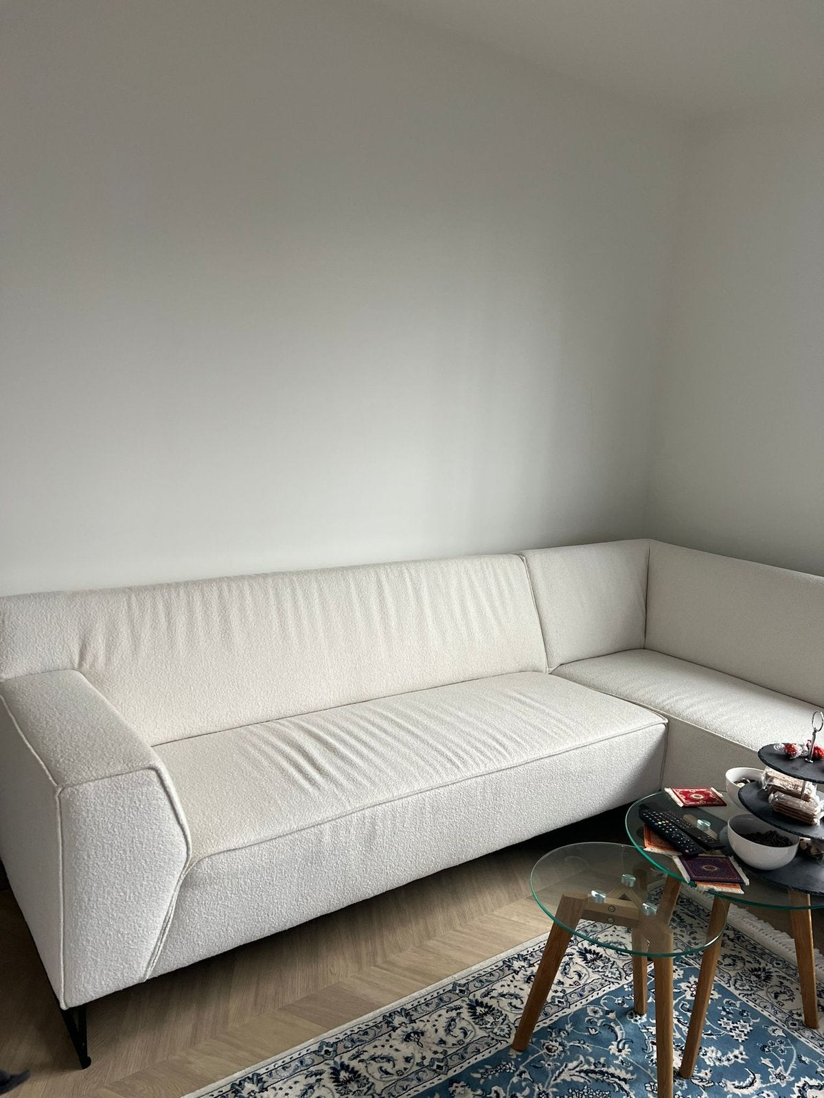 Sanders wonen witte fluffy bank, Ophalen, Zo goed als nieuw