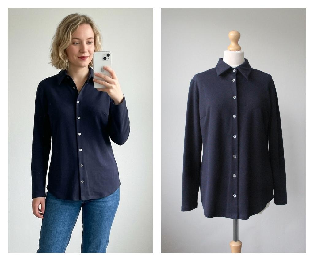 Nathalie Vleeschouwer - mooie blouse donkerblauw - maat M, Zo goed als nieuw, Nathalie Vleeschouwer, Maat 38/40 (M), Verzenden