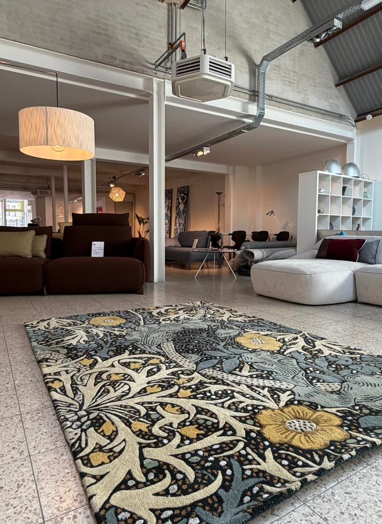 Brink en Campman tapijt Morris & Co Seaweed Teal 170 x 240, Ophalen, 200 cm of meer, Zo goed als nieuw, Rechthoekig
