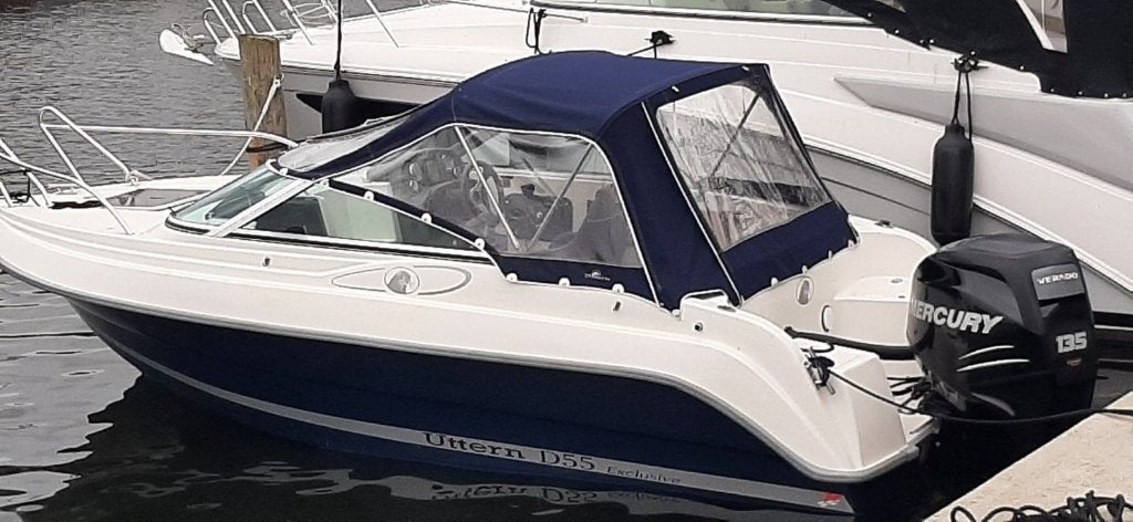 Te koop mooie sportboot Uttern D55 135 pk, Watersport en Boten, Speedboten, Gebruikt, Benzine, 120 tot 200 pk, Buitenboordmotor