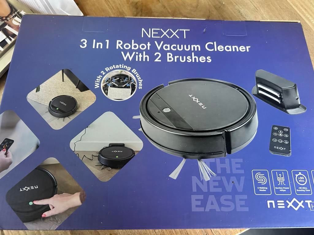 Nexxt 3-in-1 Robotstofzuiger - Nieuw in doos, Ophalen of Verzenden, Nieuw, Reservoir, Robotstofzuiger