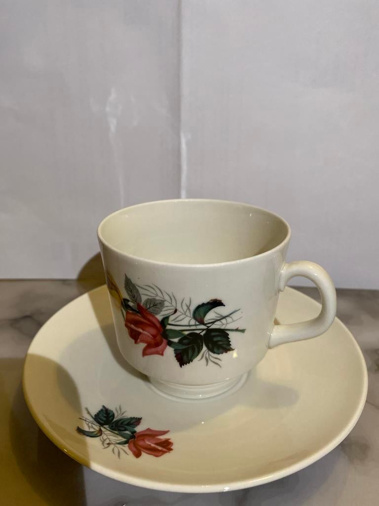 Vintage Schumann Arzberg Bavaria kop en schotel met rozen, Ophalen