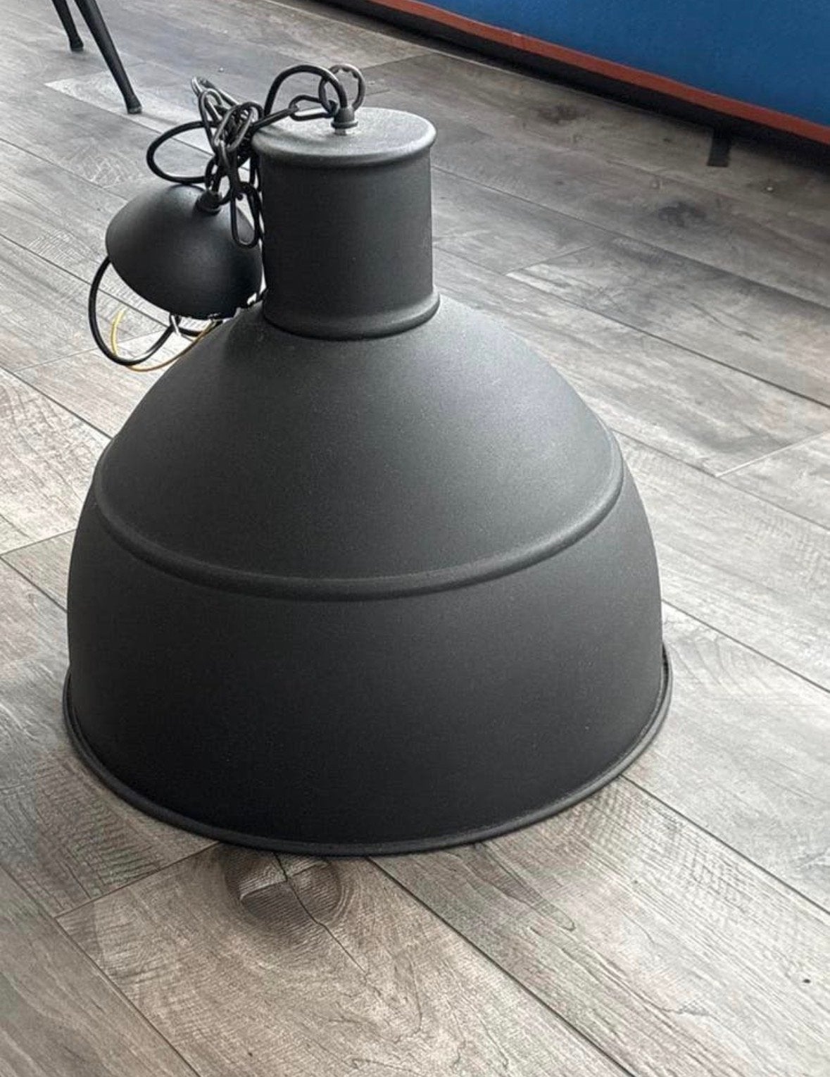 Set van 3 Industriële Zwarte Hanglampen, Huis en Inrichting, Ophalen, Zo goed als nieuw, Metaal, Minder dan 50 cm
