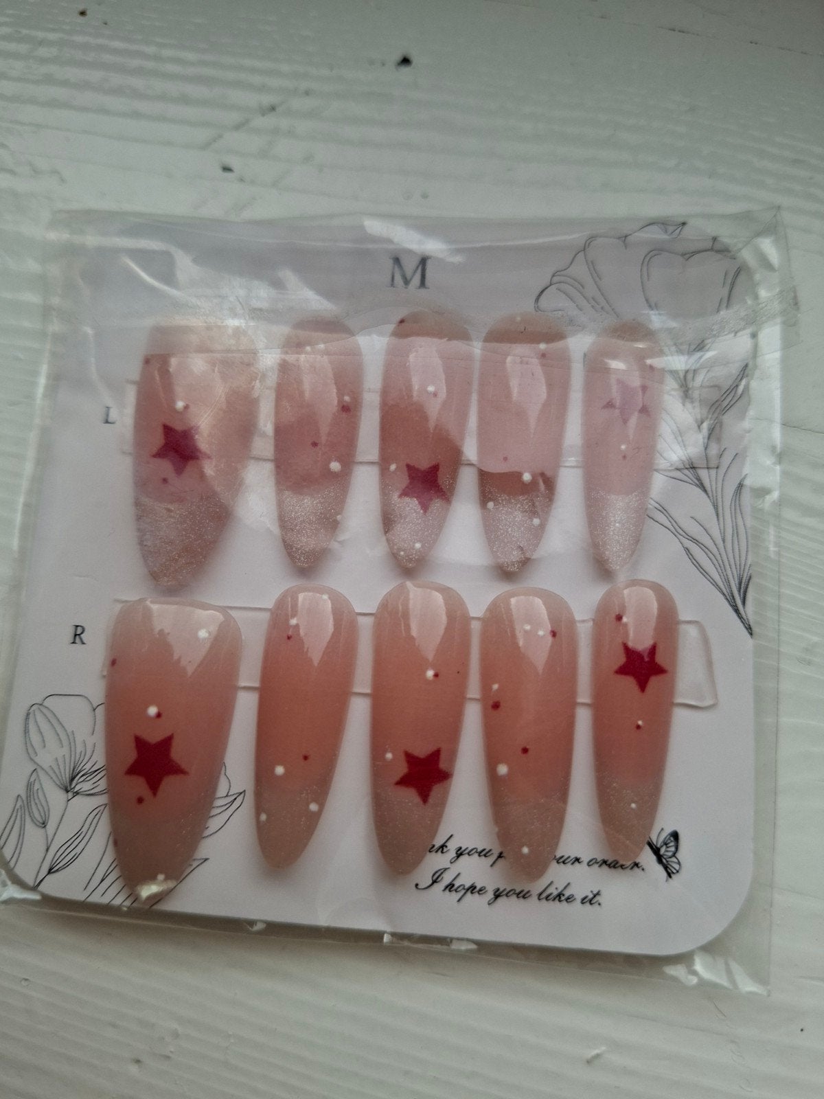 Set van 10 nepnagels met sterren en glitter, Ophalen of Verzenden