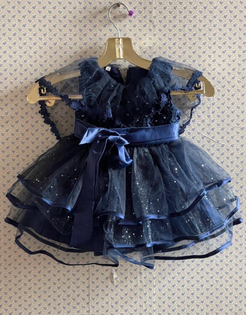 Prachtige donkerblauwe jurk met glitters maat 80, Ophalen of Verzenden, Zo goed als nieuw