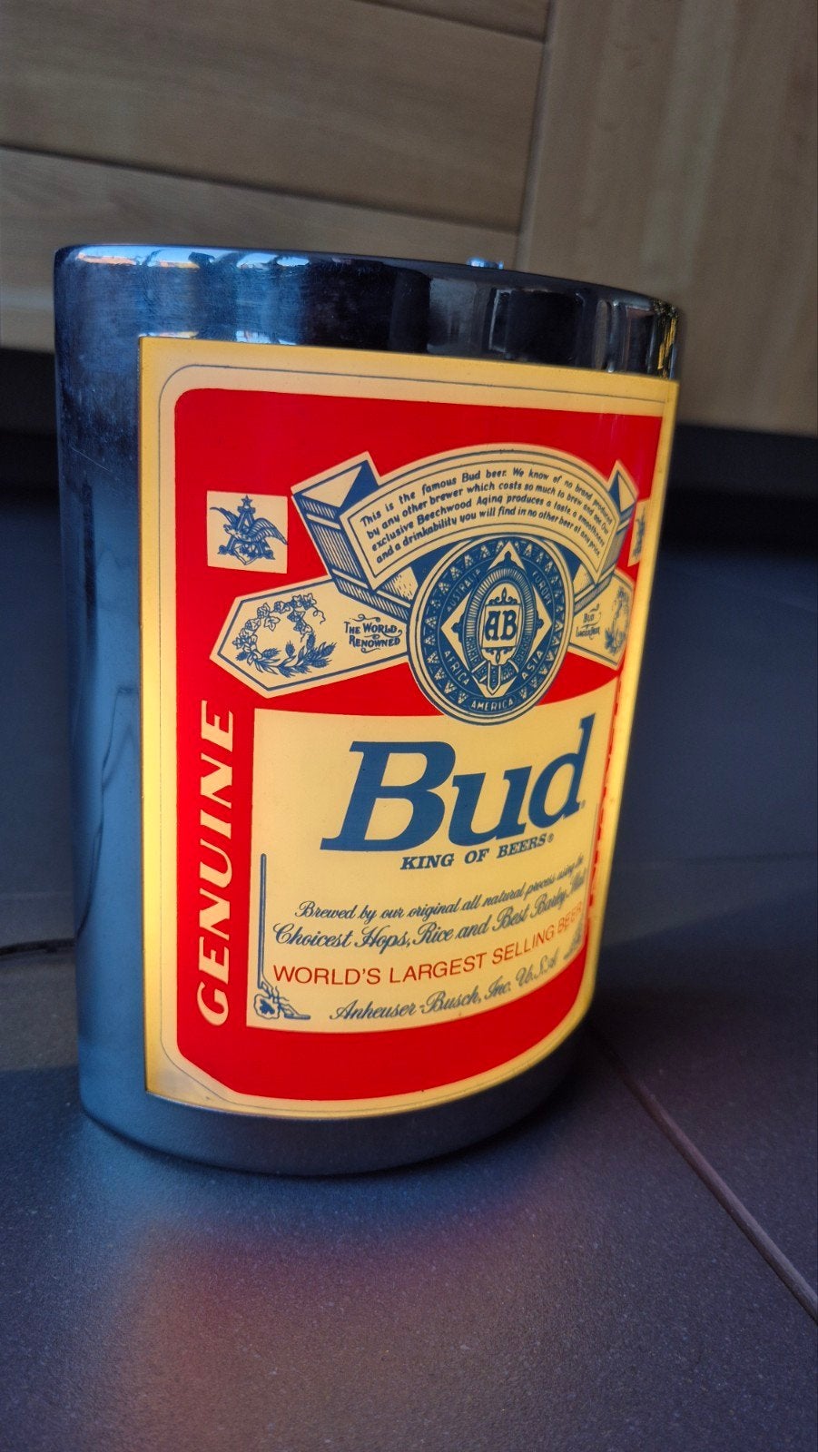 BUD / Budweiser Lichtreclame, Ophalen of Verzenden, Gebruikt, Lichtbak of (neon) lamp