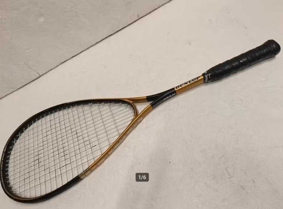 Dunlop black max squash racket met nieuw grip, Sport en Fitness, Squash, Gebruikt, Ophalen of Verzenden, Racket