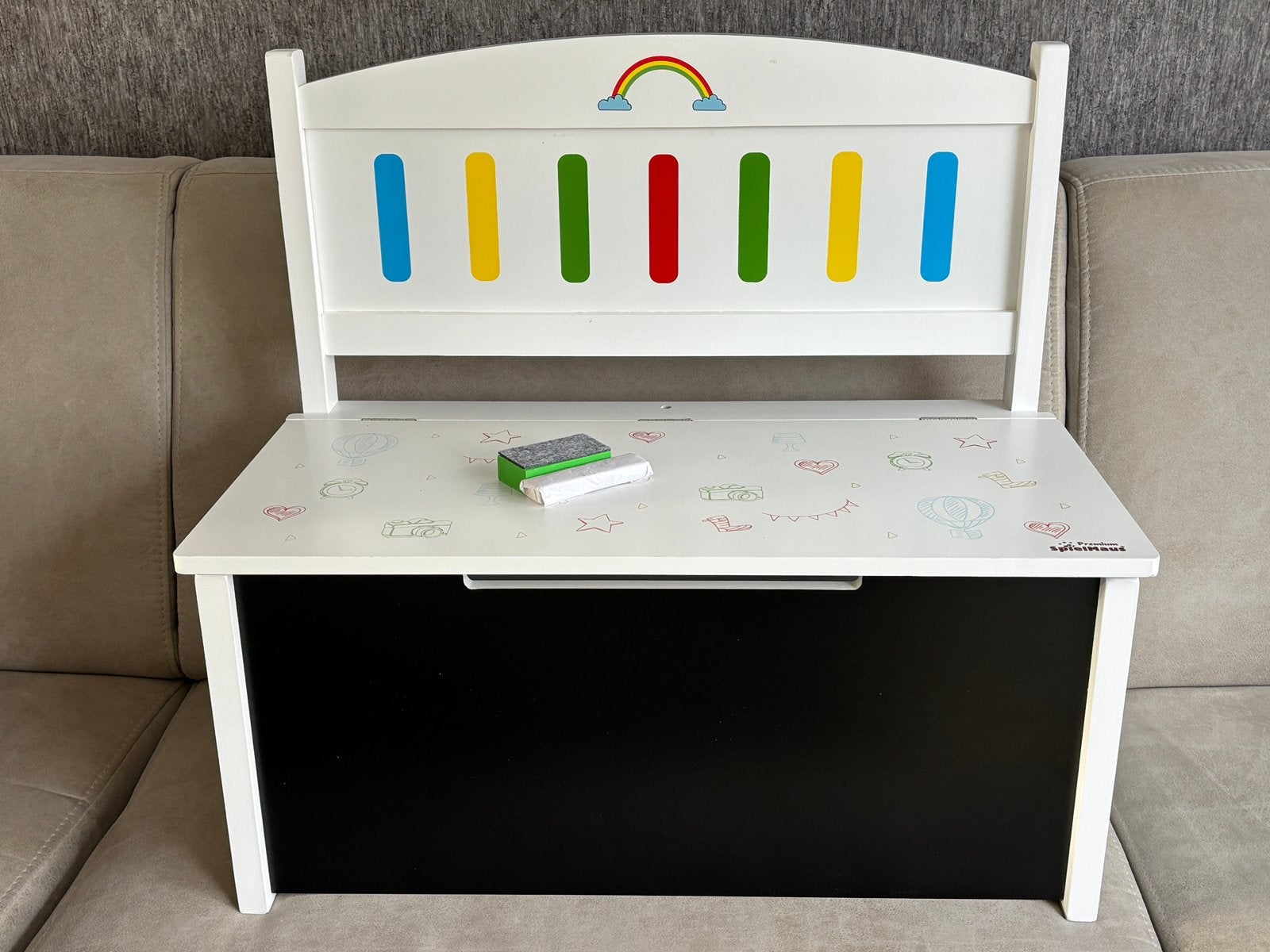 Spielmaus Houten Kinderbank 3-in-1 Zitbank, Speelgoedkist, Ophalen of Verzenden, Nieuw, Overige typen
