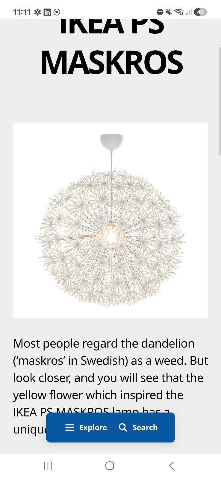 Gratis ikea lamp, Ophalen, Wit, Gebruikt