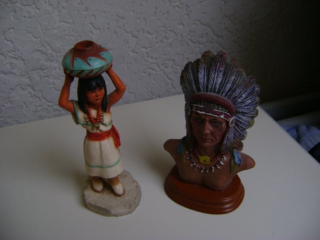 indianen beeld meisje13h en indiaan verentooi en ketting 12h, Ophalen of Verzenden, Zo goed als nieuw, Fantasy