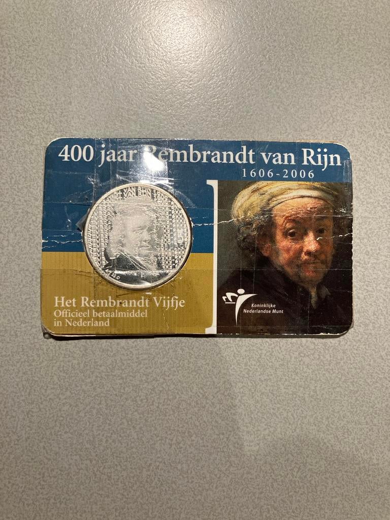 Het Rembrandt Vijfje - 400 jaar Rembrandt van Rijn, Postzegels en Munten, Munten | Nederland, Koningin Beatrix, Zilver, Euro's