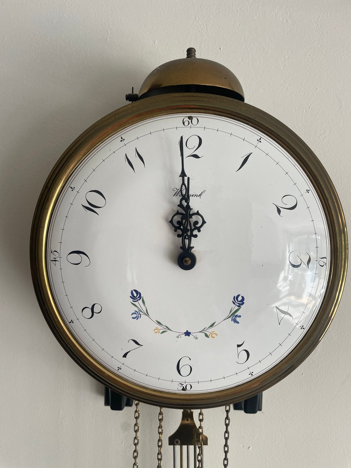 wandklok met bloemmotief comtoise, Ophalen of Verzenden