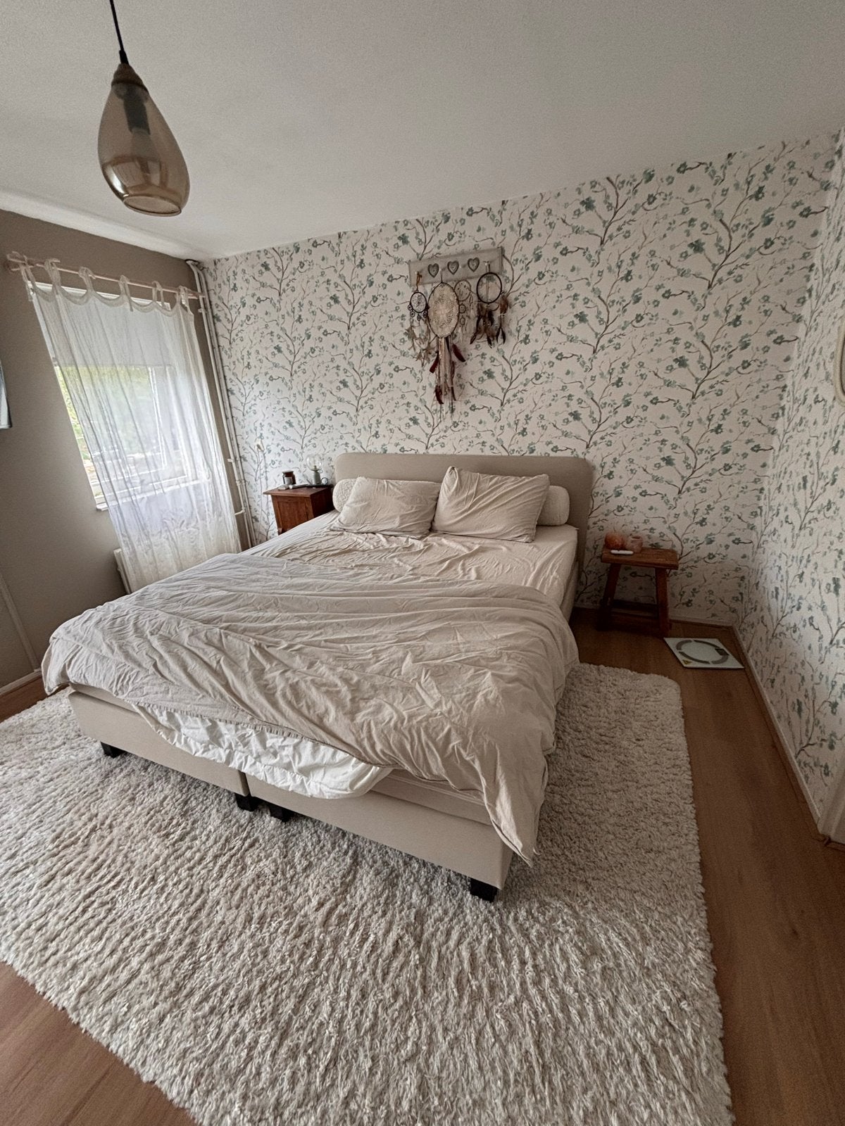 Gratis Tweepersoonsbed met boxspring en matras, Huis en Inrichting, Slaapkamer | Bedden, Ophalen, Gebruikt, Tweepersoons, 180 cm