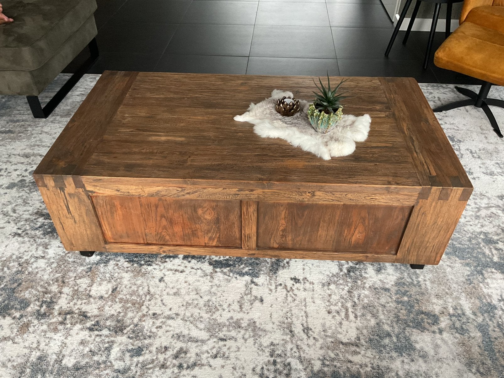 Salontafel van teakhout *MOET HET WEEKEND WEG*, 100 tot 150 cm, Teakhout, Zo goed als nieuw, 50 tot 100 cm