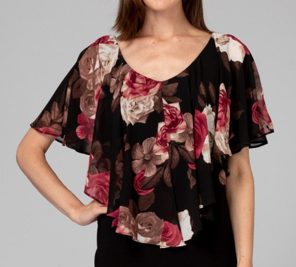 Joseph Ribkoff schitterende jurk chiffon overlaag mt 38/M, Maat 38/40 (M), Meerkleurig, ., Joseph Ribkoff