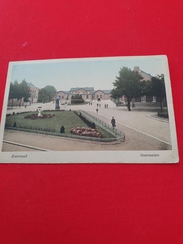Oude Ansichtkaart Roermond Stationsplein Gelopen, Ophalen of Verzenden, Voor 1920, Gelopen, Limburg