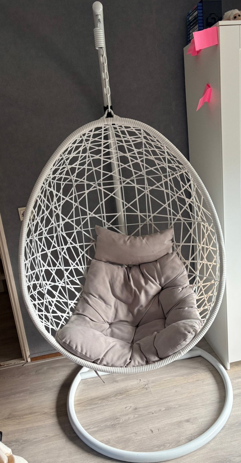 Egg chair, Ophalen, Gebruikt, Wit, Metaal