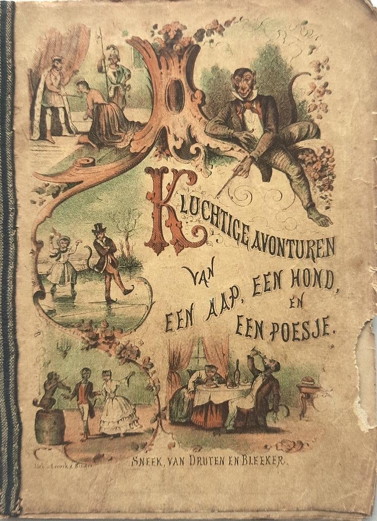 ZEER OUD KINDERBOEKJE 1860 - HANDINGEKLEURD !!, Ophalen of Verzenden