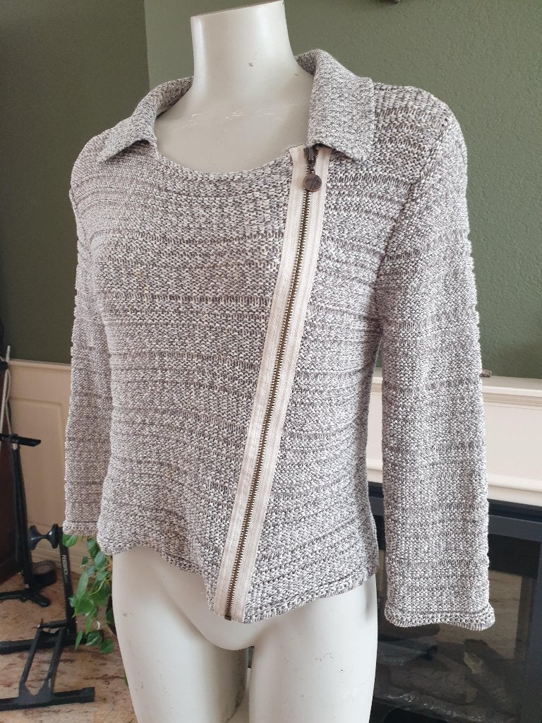 POOOLS schitterend grijs crème vest jasje 38 M | vestje, Maat 38/40 (M), Verzenden, Zo goed als nieuw, Grijs