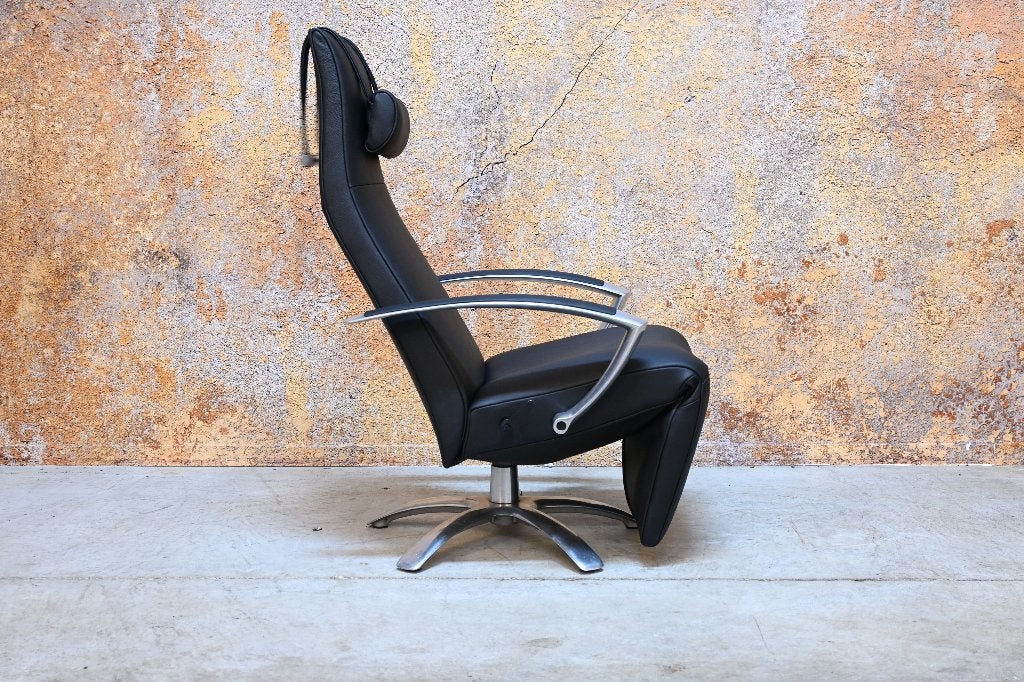 NIEUWbeklede zwarte leren Jori Brainbuilder relax fauteuil, Jori, 100 tot 125 cm, Ophalen of Verzenden, Jori
