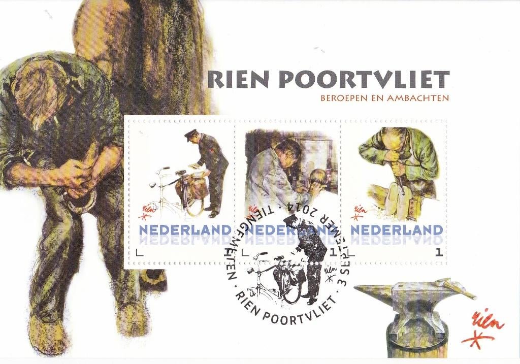 Rien Poortvliet – Beroepen en ambachten, Verzenden, Na 1940, Gestempeld
