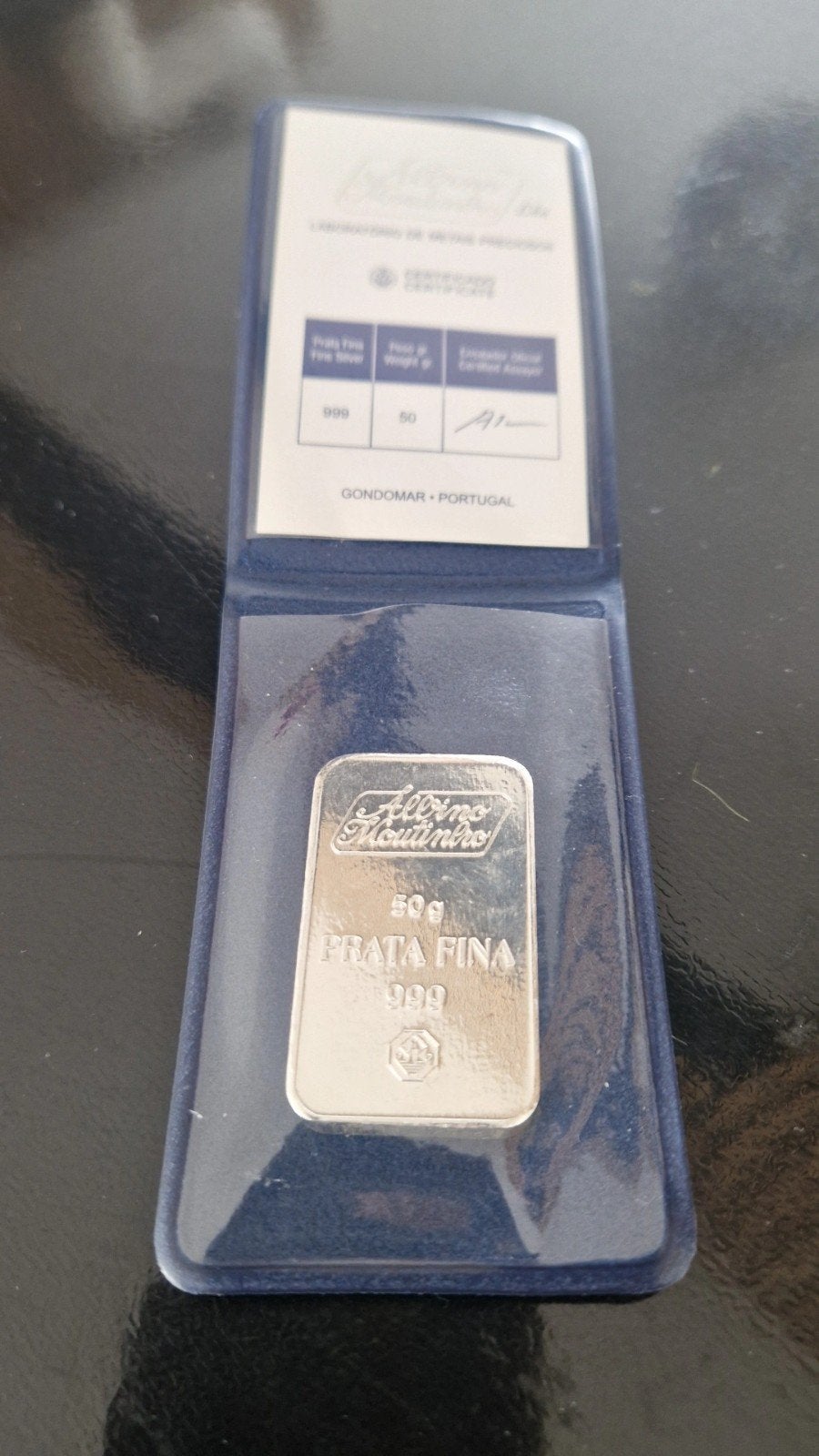 50g Albino Moutinho Zilverbaar 999 Fijn Zilver, Ophalen of Verzenden, Zilver