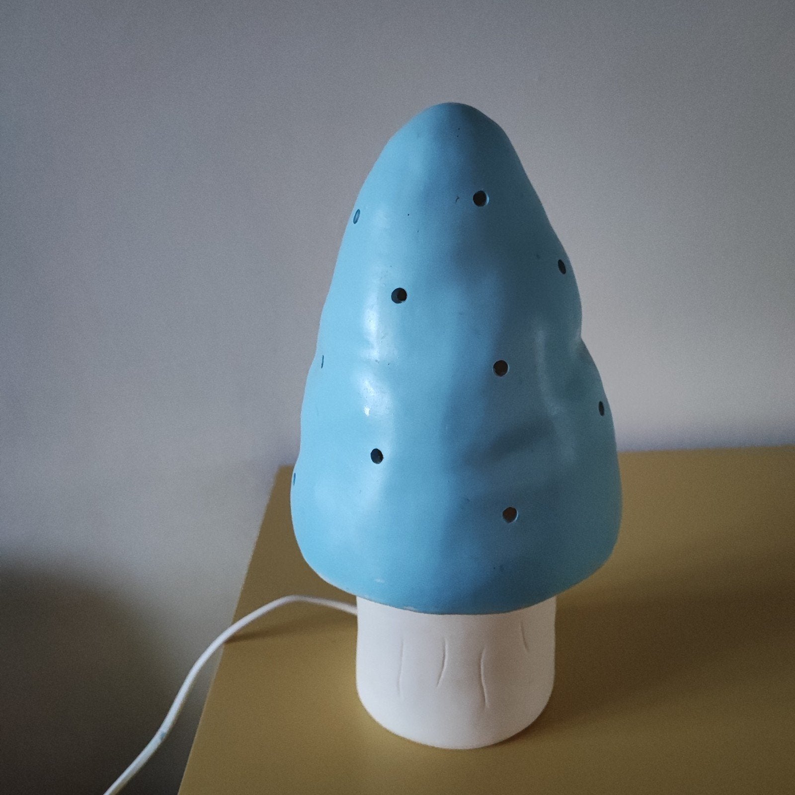 Heico paddenstoel lamp lichtblauw - sfeervolle kinderlamp, Ophalen of Verzenden, Gebruikt, Lamp