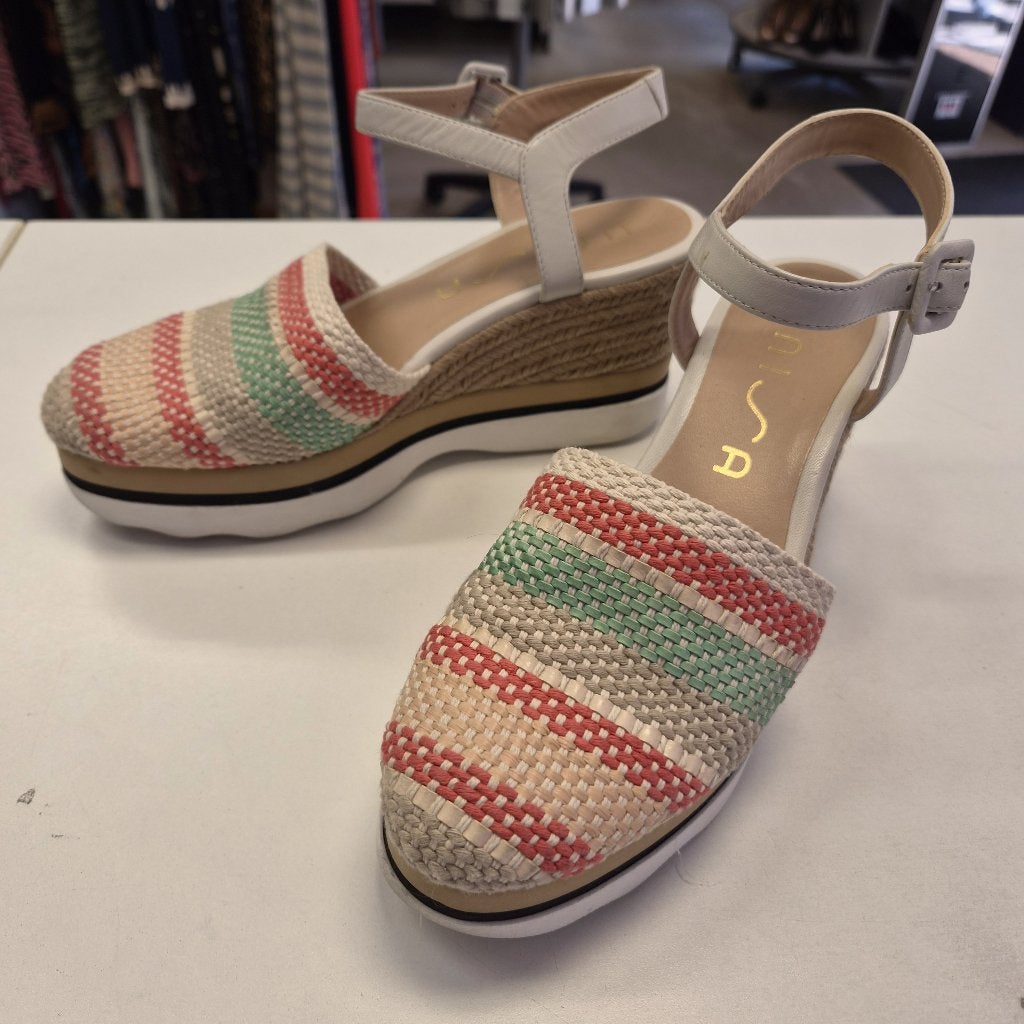 Unisa espadrille sleehak sandalen multicolor maat 39 51958, Overige kleuren, Ophalen of Verzenden, Zo goed als nieuw, Unisa