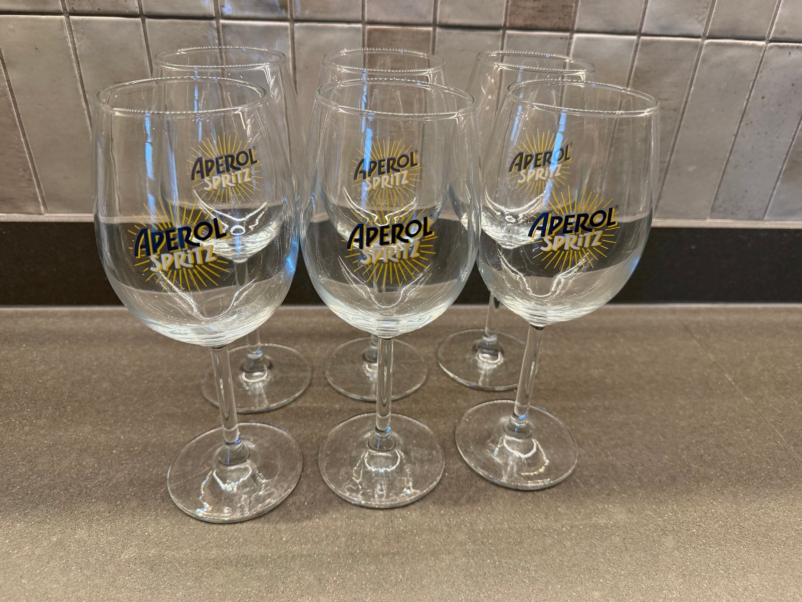 6 Aperol Spritz glazen - 450 ml - Nooit gebruikt, Ophalen, Nieuw, Glas