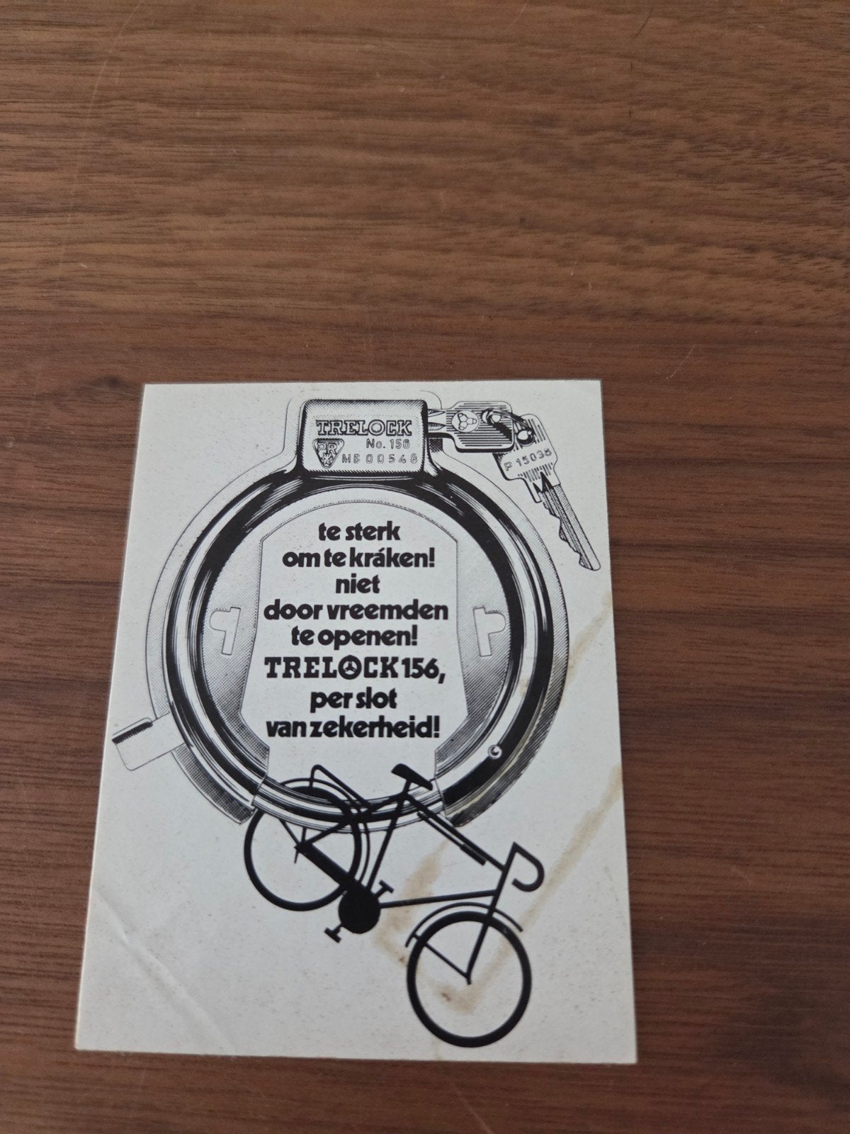 8395 Vintage Trelock 156 Fietsslot Sticker - Zeldzaam!, Ophalen of Verzenden, Gebruikt