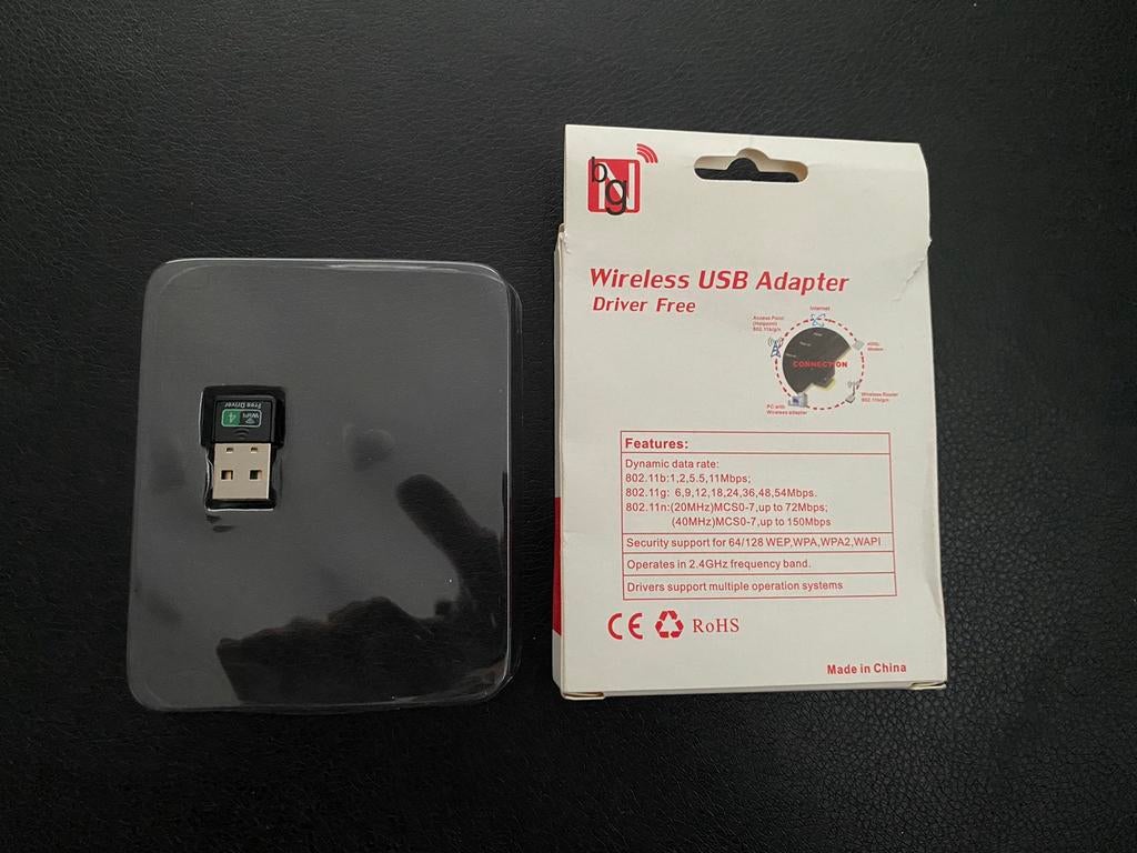 Wireless USB adapter, driver free, plug and play, nieuw, Ophalen of Verzenden, Nieuw