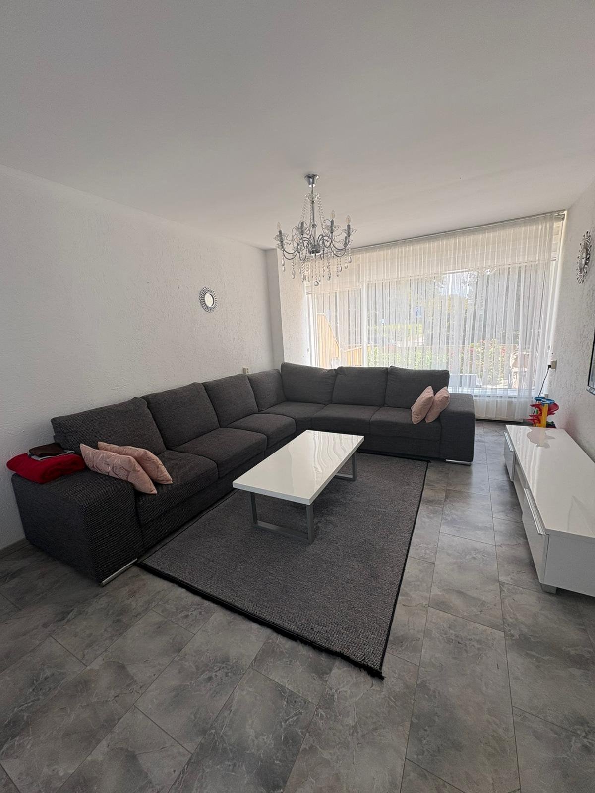 Complete woonkamer set: hoekbank, salontafel, tv-meubel, Ophalen of Verzenden