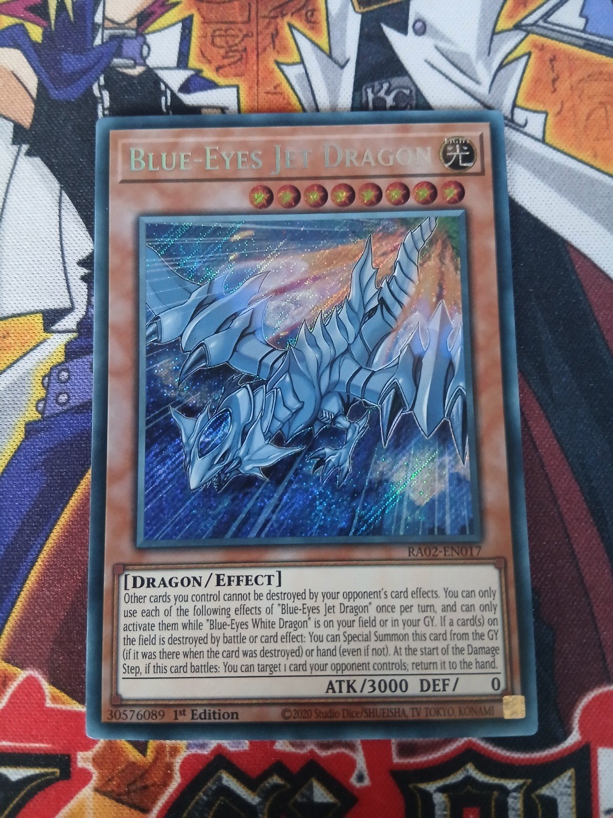 Blue-Eyes Jet Dragon - Secret Rare RA02 - Yu-Gi-Oh, Hobby en Vrije tijd, Verzamelkaartspellen | Yu-gi-Oh!, Ophalen, Zo goed als nieuw