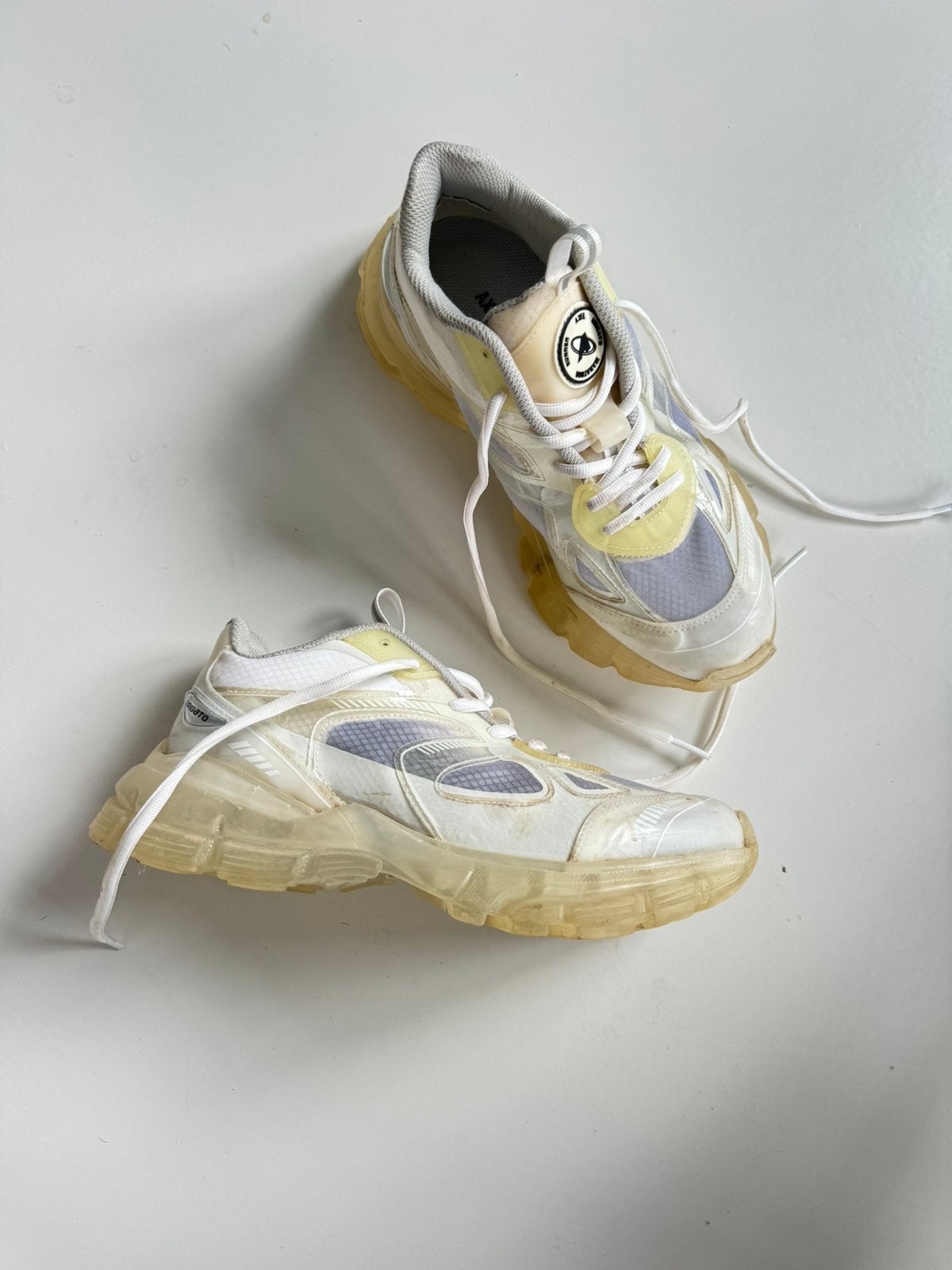Axel Arigato Marathon Runner Sneakers – Wit/Geel/Mesh, Ophalen of Verzenden, Zo goed als nieuw, Wit, Sneakers of Gympen