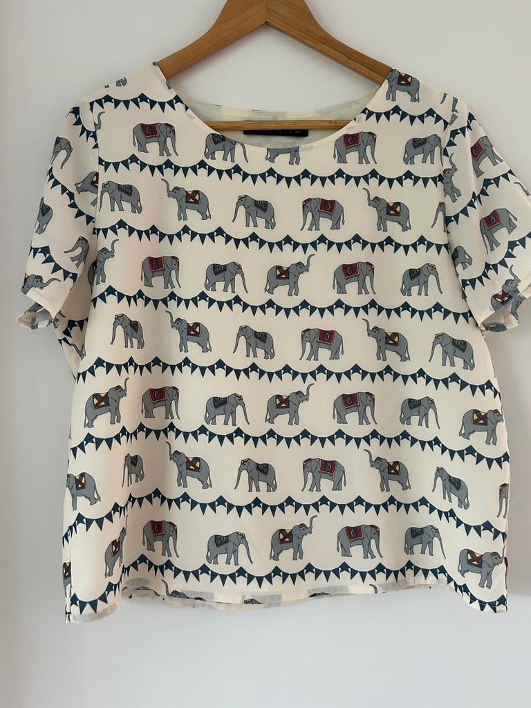 Prachtige top met vrolijjke print, Overige kleuren, Maat 42/44 (L), Ophalen of Verzenden, Zo goed als nieuw