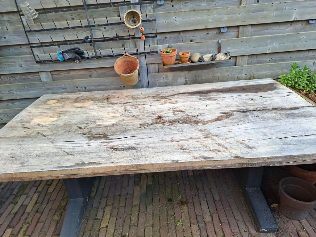 Tafel, Tuin en Terras, Ophalen of Verzenden, Gebruikt, Rechthoekig, Hout