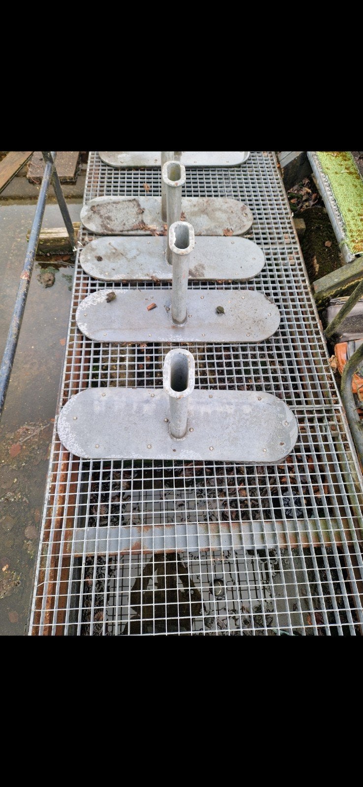 voetplaat parasolvoet 8 stuks, Doe-het-zelf en Verbouw, IJzerwaren en Bevestigingsmiddelen, Ophalen, Gebruikt, 250 mm of meer