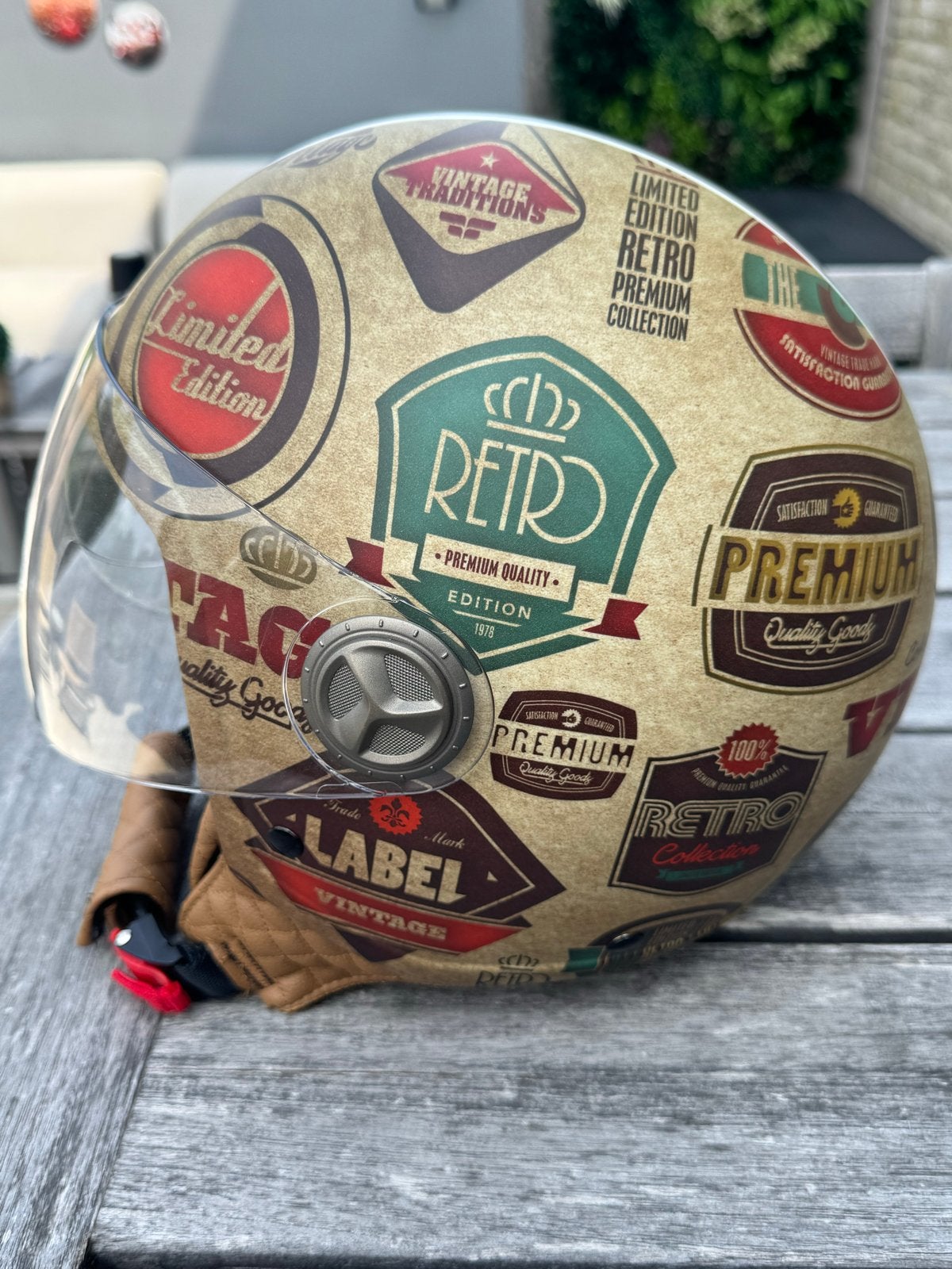 NZI Retro Helm Maat M - Vintage Stijl Scooterhelm, Ophalen, Zo goed als nieuw, Medium