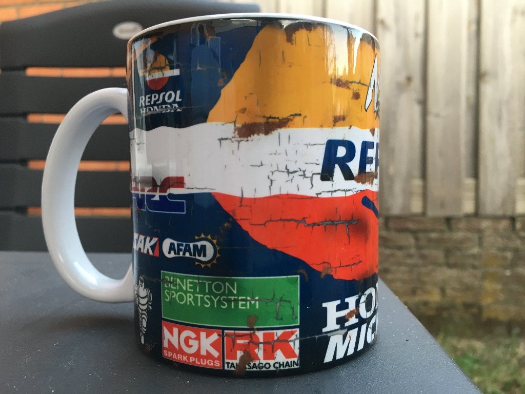 ✅ Mick Doohan Repsol Honda mok Vintage olie Motorsport NSR, Verzamelen, Ophalen of Verzenden, Nieuw, Motoren