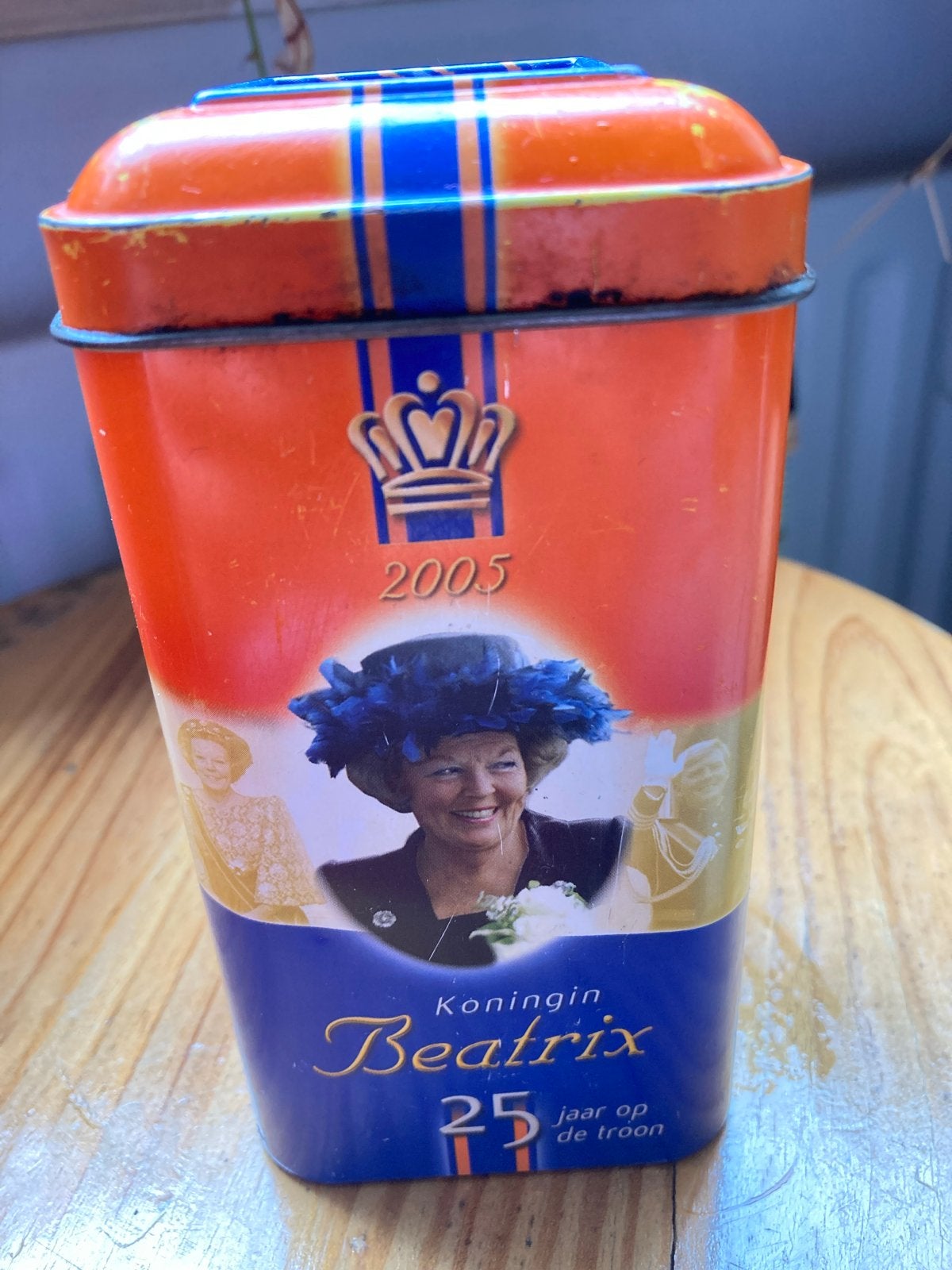 Vintage hagelslag blik Koningin Beatrix, Verzamelen, Ophalen of Verzenden, Gebruikt, Overige, Overige merken