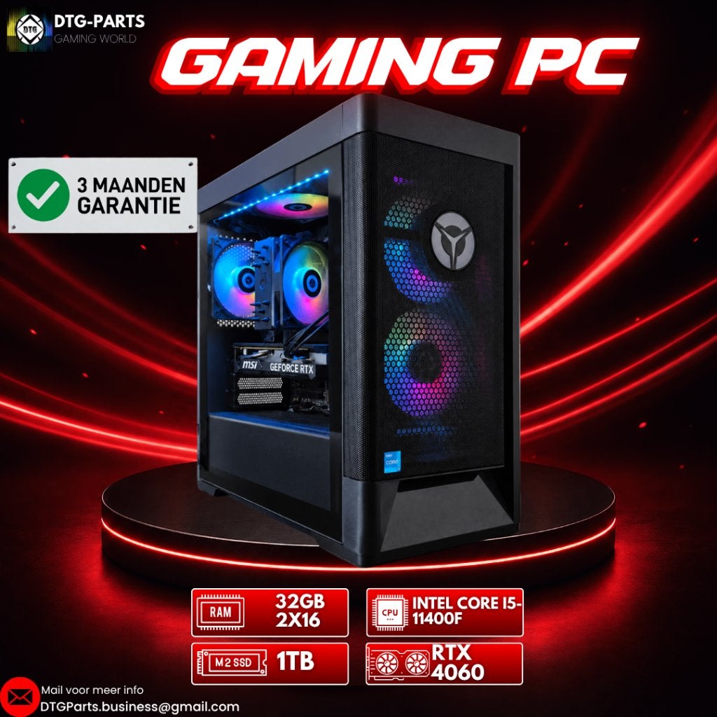 Gaming PC // RTX 4060 & Intel Core i5-11400F & 32GB, Ophalen, 7604 HM, 32 GB, DTGParts.Business@gmail.com