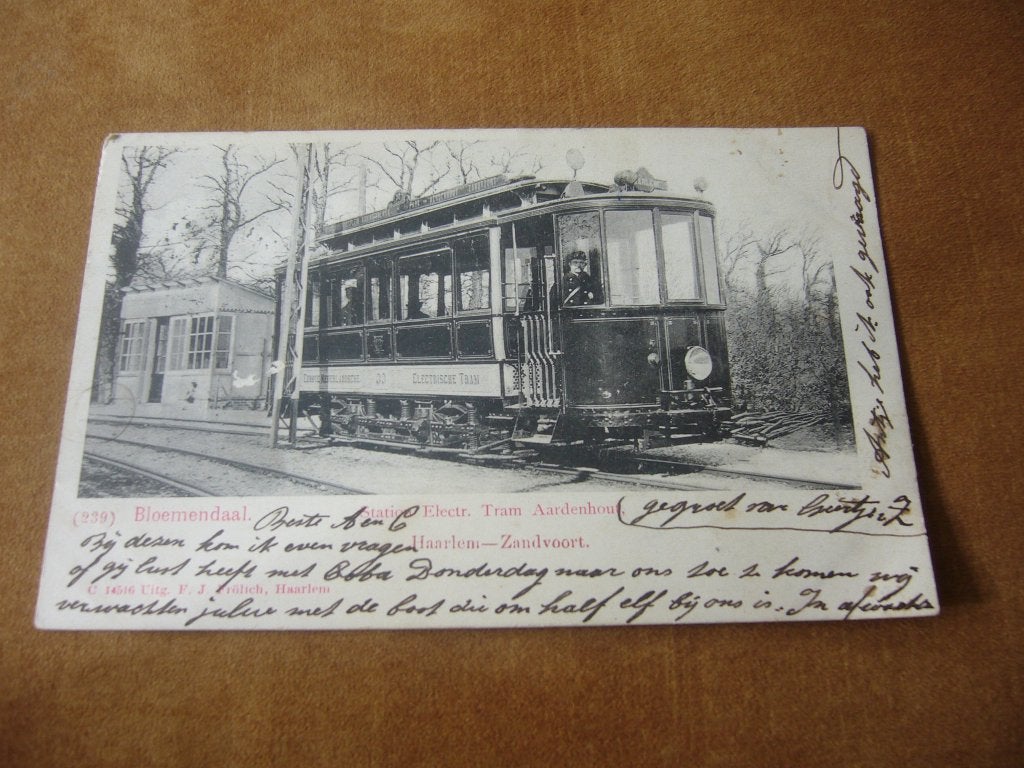 BLOEMENDAAL  =  STATION ELECT. TRAM AARDENHOUT BRIEFKAART, Ophalen of Verzenden, Voor 1920, Gelopen, Noord-Holland