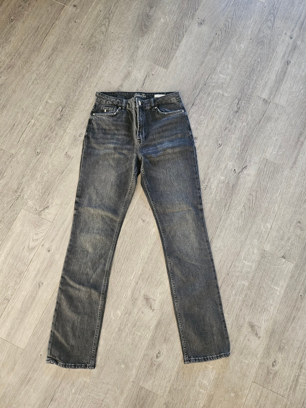 Mooie grijze Cotton Club Claire high rise straight jeans, Ophalen of Verzenden, Zo goed als nieuw, W28 - W29 (confectie 36), Cotton Club