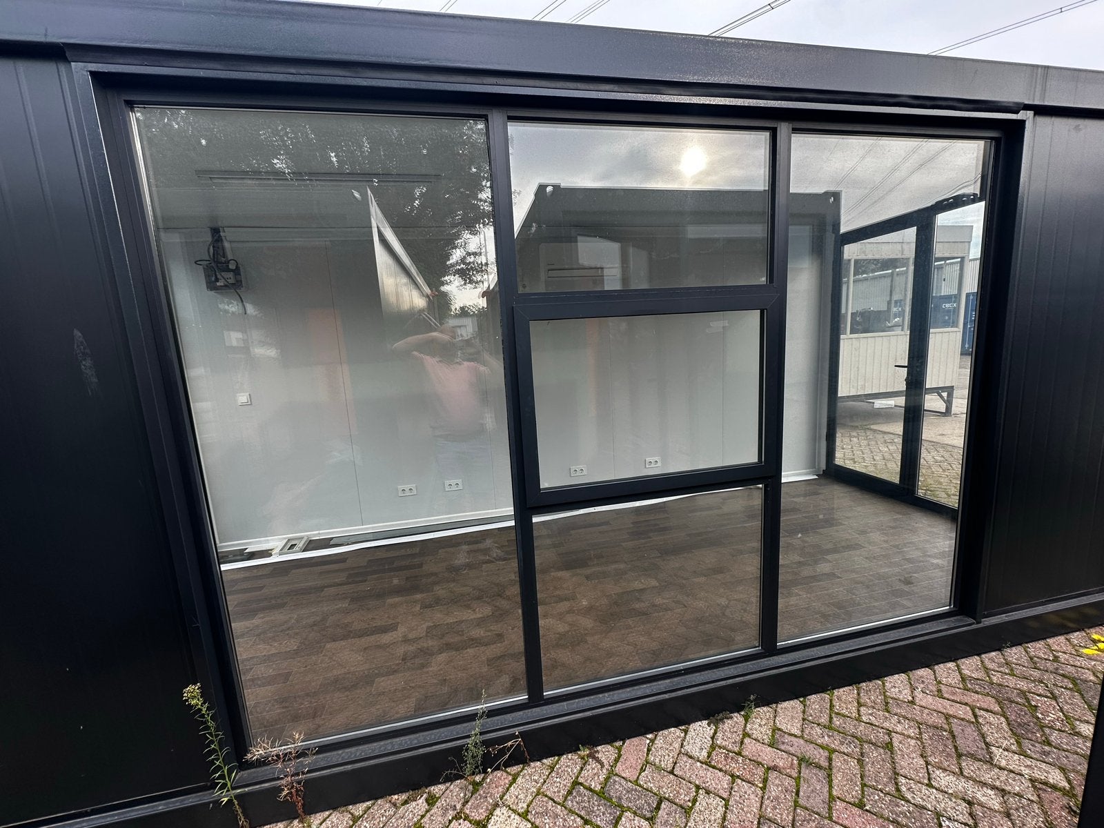 3st. Losse grote glazen pui met dubbelglas en draai-kiepraam, Gevelraam of Ruit, Gebruikt, Dubbelglas, 160 cm of meer