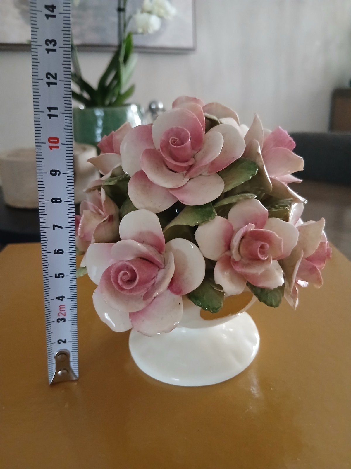 Bloemstukje porselein, Ophalen, Roze, Overige materialen, Zo goed als nieuw