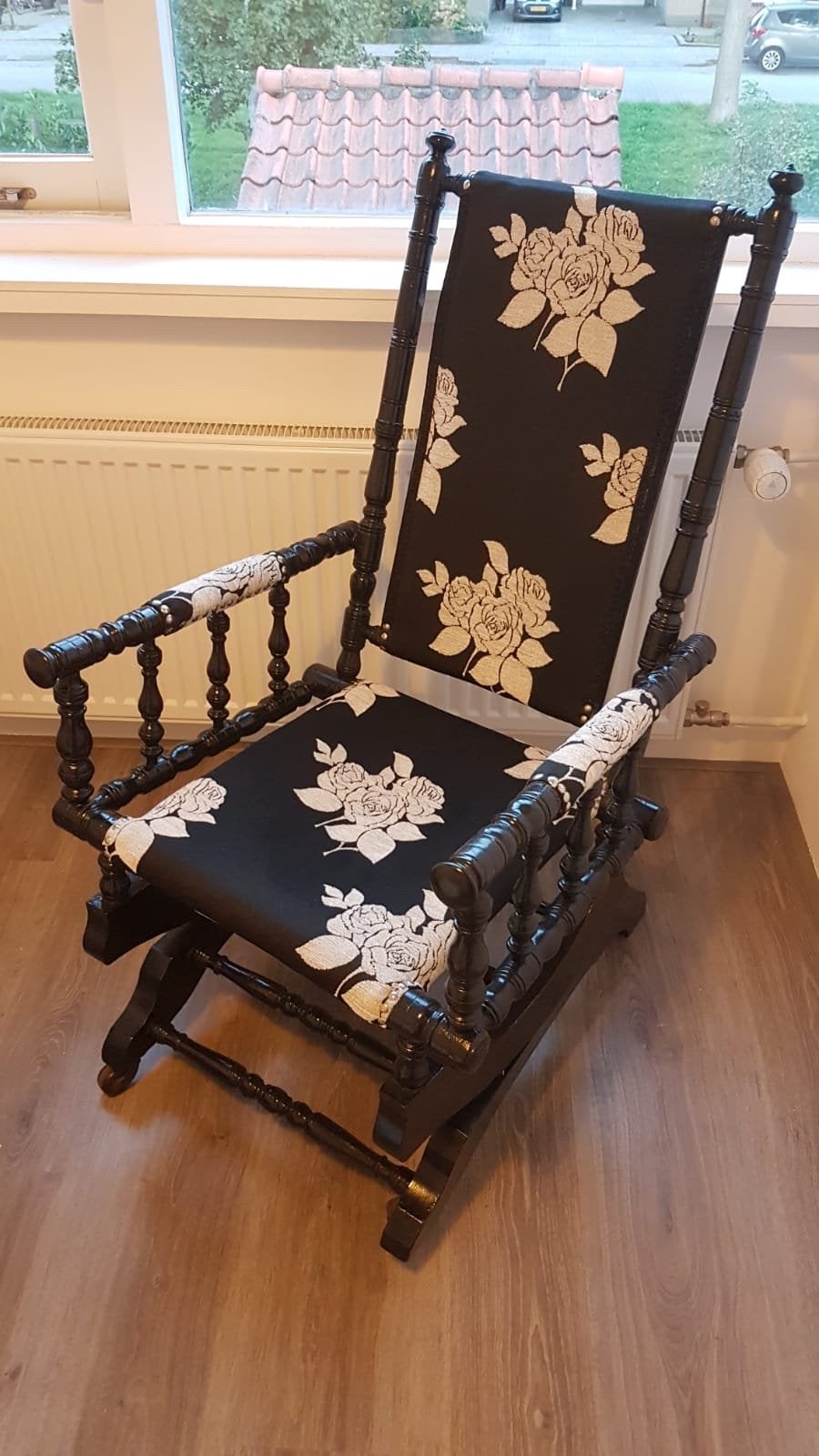 Antieke Schommelstoel met Bloemenprint, Ophalen