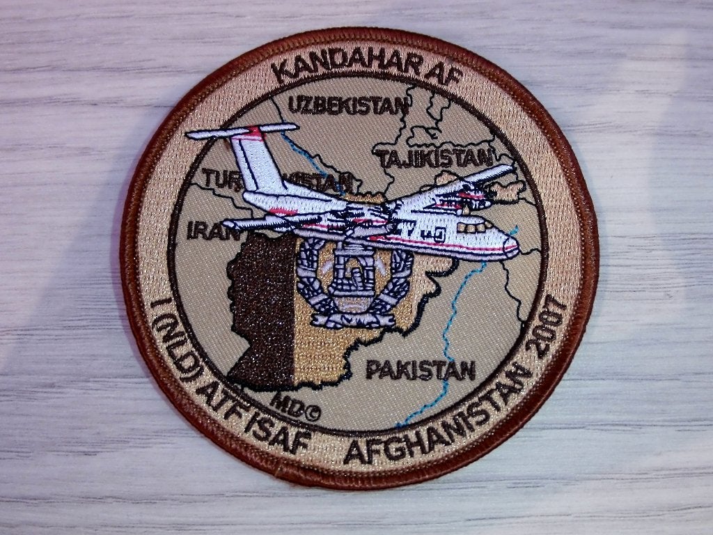 Patch RNLAF 1(NLD) ATF ISAF Afghanistan 2007 Kandahar AF, Verzenden, Luchtmacht, Nederland, Embleem of Badge