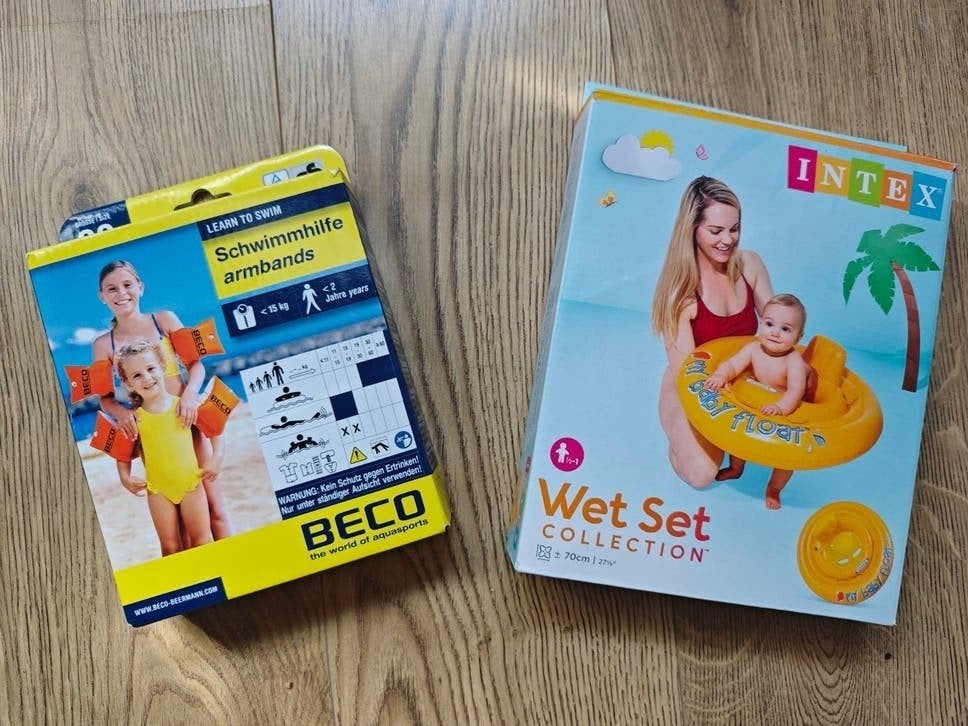 Nieuw: Beco zwembandjes (<15kg) en Intex baby float (<1 jr), Ophalen, Nieuw, Jongetje of Meisje, Zwem-accessoire