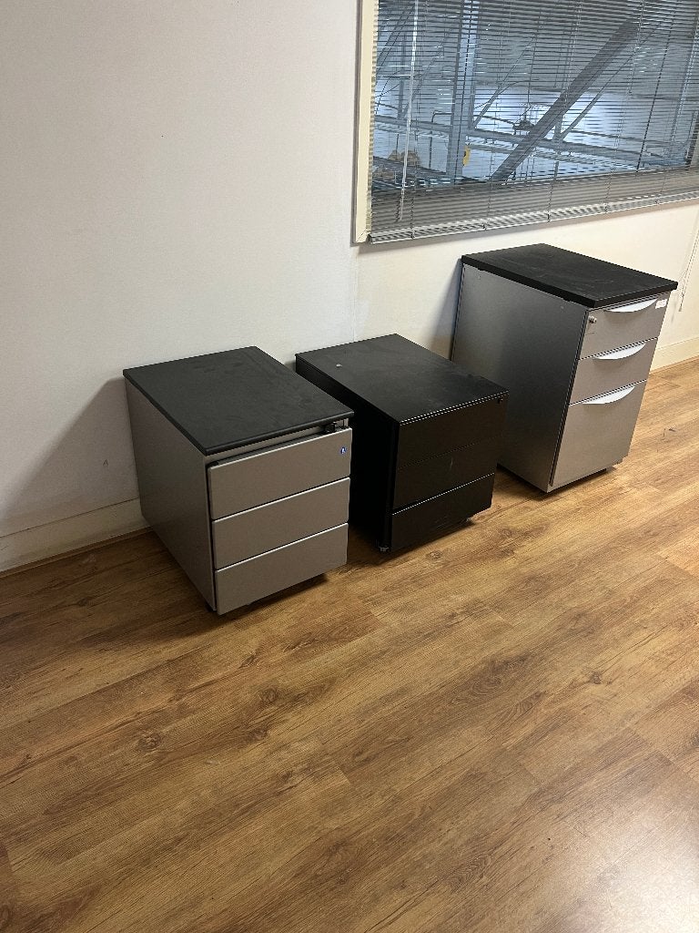 3x Metalen ladeblokken / archiefkasten voor kantoor, Ophalen, Gebruikt